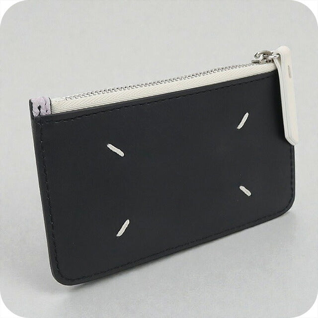 中古 メゾンマルジェラ 小銭入れ レディース ブランド Maison Margiela カードホルダー ウォレット SA1VX0008 P5935HA005 ブラック パープル 財布 USDMAR102227011