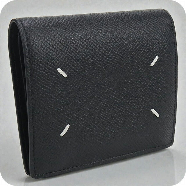 中古 メゾンマルジェラ 二つ折り財布 レディース ブランド Maison Margiela 4ステッチ 二つ折り ウォレット SA3UI0007 P4745T8013 ブラック USDMAR102613011