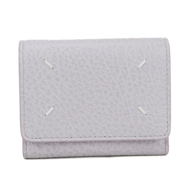 中古 メゾンマルジェラ 三つ折り財布 レディース ブランド Maison Margiela 4ステッチ 三つ折り財布 レザー パープル 財布 USDMAR102828011