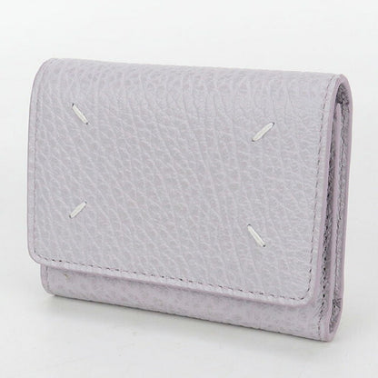 中古 メゾンマルジェラ 三つ折り財布 レディース ブランド Maison Margiela 4ステッチ 三つ折り財布 レザー パープル 財布 USDMAR102828011