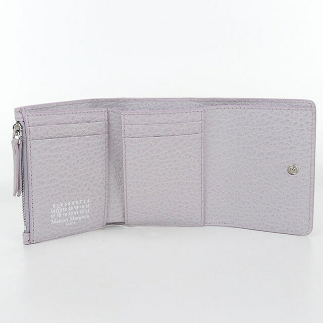 中古 メゾンマルジェラ 三つ折り財布 レディース ブランド Maison Margiela 4ステッチ 三つ折り財布 レザー パープル 財布 USDMAR102828011