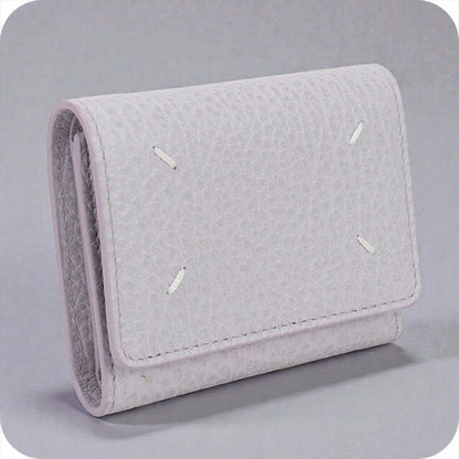 中古 メゾンマルジェラ 三つ折り財布 レディース ブランド Maison Margiela 4ステッチ 三つ折り財布 レザー パープル 財布 USDMAR102828011