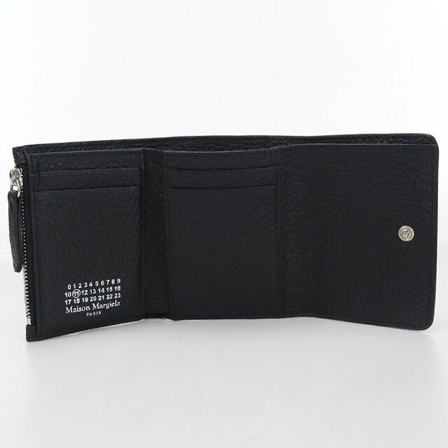 中古 メゾンマルジェラ 三つ折り財布 レディース ブランド Maison Margiela 4ステッチ レザー SA3UI0010 P4455T8013 ブラック 財布 USDMAR106778011