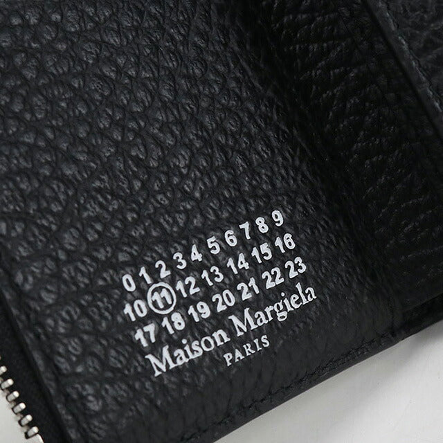 中古 メゾンマルジェラ 三つ折り財布 レディース ブランド Maison Margiela 4ステッチ レザー SA3UI0010 P4455T8013 ブラック 財布 USDMAR106778011