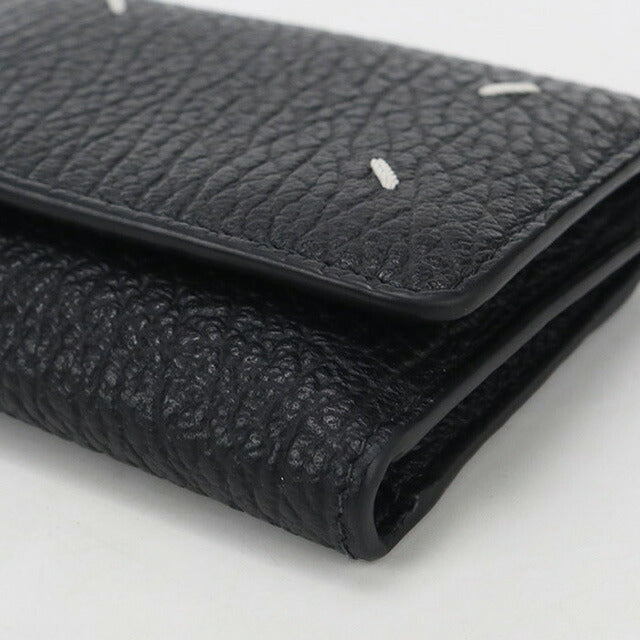 中古 メゾンマルジェラ 三つ折り財布 レディース ブランド Maison Margiela 4ステッチ レザー SA3UI0010 P4455T8013 ブラック 財布 USDMAR106778011