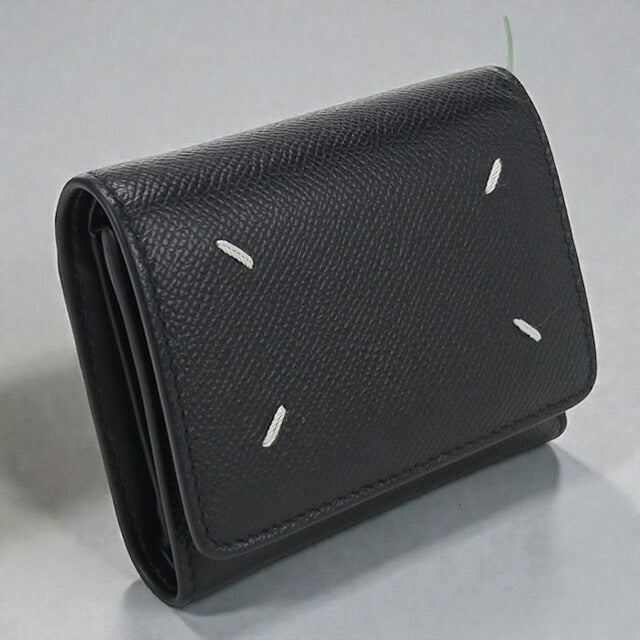 中古 メゾンマルジェラ 三折財布 レディース ブランド Maison Margiela 4ｽﾃｯﾁ SA3UI0017 P4745T8013 ブラック 財布 USDMAR106960011