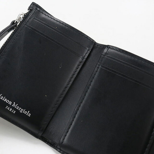 中古 メゾンマルジェラ 三折財布 レディース ブランド Maison Margiela 4ｽﾃｯﾁ SA3UI0017 P4745T8013 ブラック 財布 USDMAR106960011
