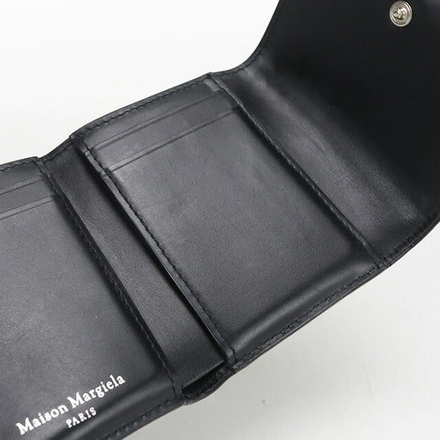 中古 メゾンマルジェラ 三折財布 レディース ブランド Maison Margiela 4ｽﾃｯﾁ SA3UI0017 P4745T8013 ブラック 財布 USDMAR106960011