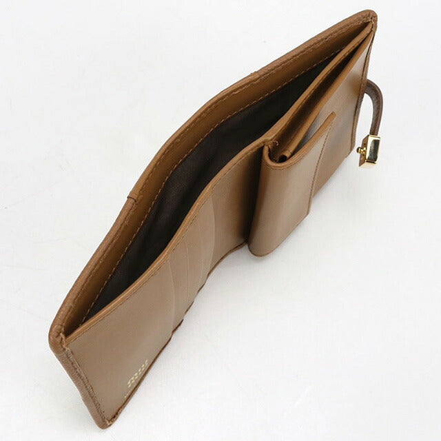 中古 ミュウミュウ 二折財布 レディース ブランド MIUMIU レザー 折り財布 レザー 5ML058 ブラウン 財布 USDMI100074011