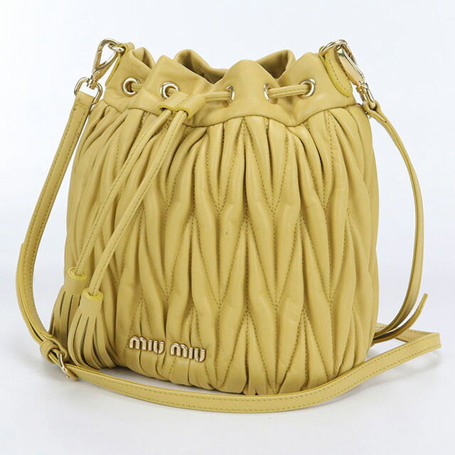 中古 ミュウミュウ 斜め掛け ショルダーバッグ レディース ブランド MIUMIU マテラッセ レザー 5BE014 イエロー バッグ USDMI100325011