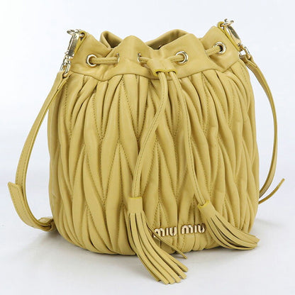 中古 ミュウミュウ 斜め掛け ショルダーバッグ レディース ブランド MIUMIU マテラッセ レザー 5BE014 イエロー バッグ USDMI100325011