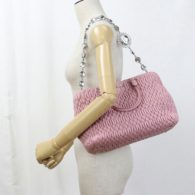 中古 ミュウミュウ トートバッグ レディース ブランド MIUMIU マテラッセ 2WAY レザー 5BA958 ピンク バッグ USDMI100345011