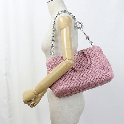 中古 ミュウミュウ トートバッグ レディース ブランド MIUMIU マテラッセ 2WAY レザー 5BA958 ピンク バッグ USDMI100345011