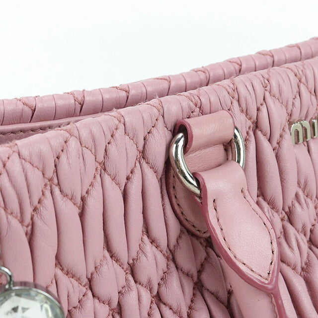 中古 ミュウミュウ トートバッグ レディース ブランド MIUMIU マテラッセ 2WAY レザー 5BA958 ピンク バッグ USDMI100345011