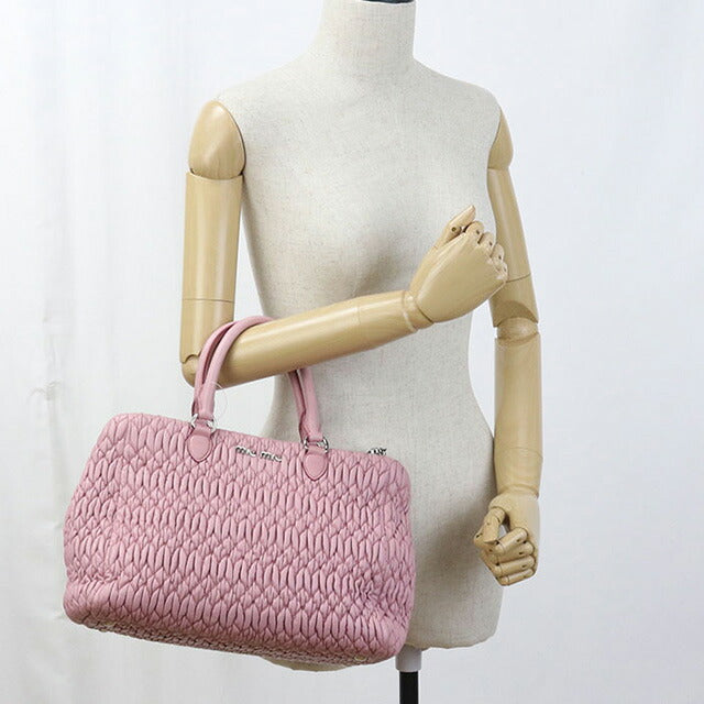 中古 ミュウミュウ トートバッグ レディース ブランド MIUMIU マテラッセ 2WAY レザー 5BA958 ピンク バッグ USDMI100345011