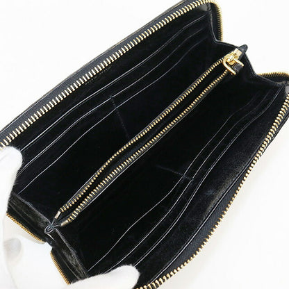 中古 ミュウミュウ 長財布ラウンドファスナー レディース ブランド MIUMIU マテラッセ ジップアラウンド レザー ブラック 財布 USDMI100412011