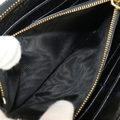 中古 ミュウミュウ 長財布ラウンドファスナー レディース ブランド MIUMIU マテラッセ ジップアラウンド レザー ブラック 財布 USDMI100412011