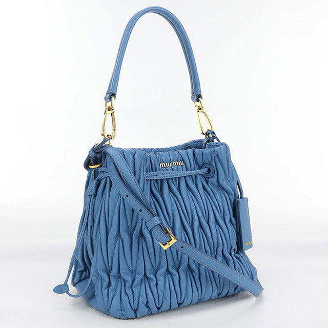 中古 ミュウミュウ ハンドバッグ レディース ブランド MIUMIU マトラッセ 2WAY レザー MI100593 ブルー バッグ USDMI100593011