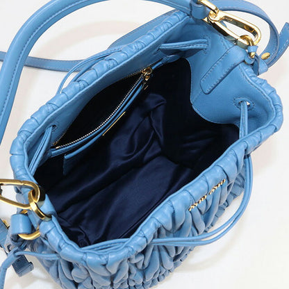 中古 ミュウミュウ ハンドバッグ レディース ブランド MIUMIU マトラッセ 2WAY レザー MI100593 ブルー バッグ USDMI100593011