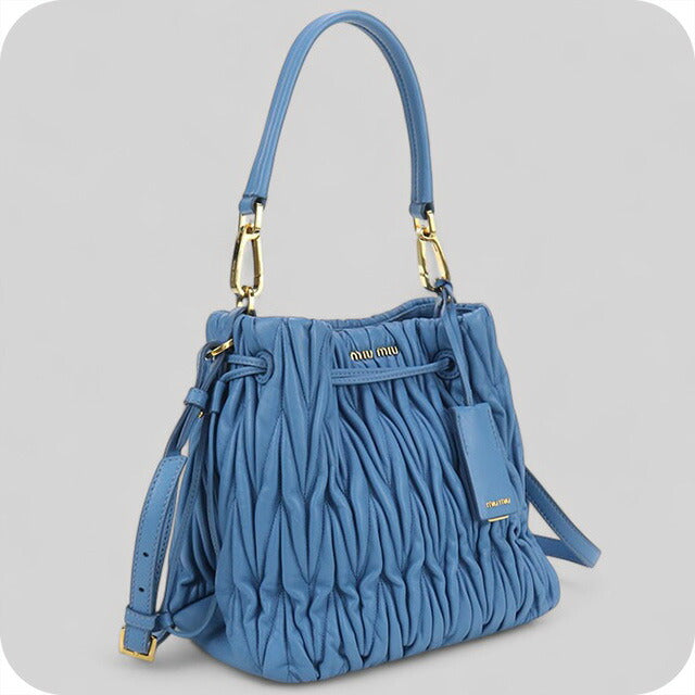 中古 ミュウミュウ ハンドバッグ レディース ブランド MIUMIU マトラッセ 2WAY レザー MI100593 ブルー バッグ USDMI100593011