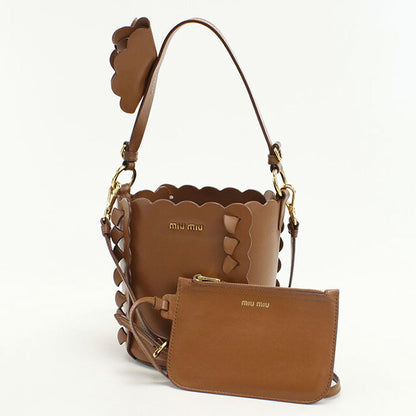 中古 ミュウミュウ ハンドバッグ レディース ブランド MIUMIU 2WAY 5BE012 2E6Y F0134 ブラウン バッグ USDMI100771011