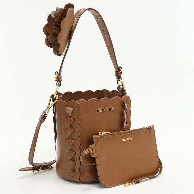 中古 ミュウミュウ ハンドバッグ レディース ブランド MIUMIU 2WAY 5BE012 2E6Y F0134 ブラウン バッグ USDMI100771011