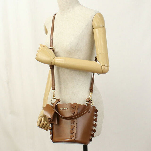 中古 ミュウミュウ ハンドバッグ レディース ブランド MIUMIU 2WAY 5BE012 2E6Y F0134 ブラウン バッグ USDMI100771011