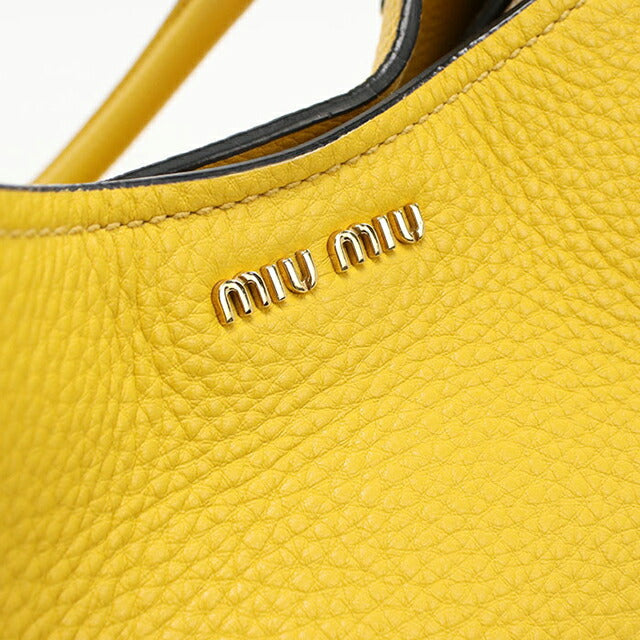 中古 ミュウミュウ トートバッグ レディース ブランド MIUMIU ヴィッテロフェニックス 2WAY レザー 5BE886 イエロー バッグ USDMI101791011