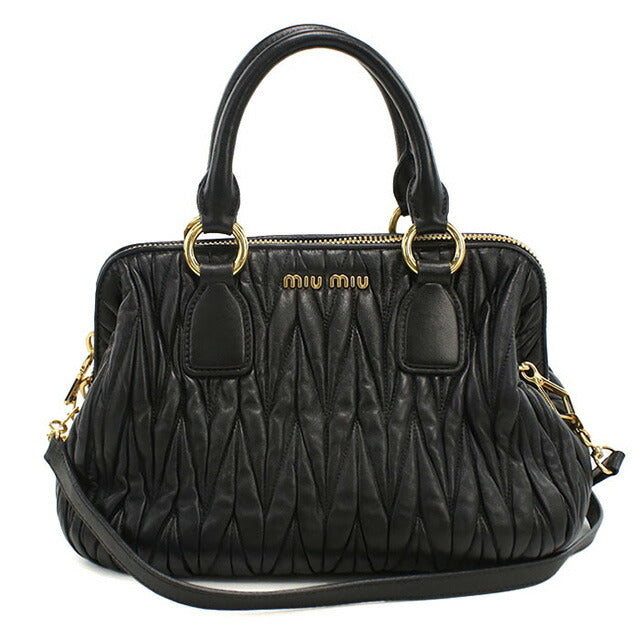 二手 Miu Miu 手提包 女士品牌 MIUMIU Matelasse 2WAY 皮革黑色包 USDMI101883011
