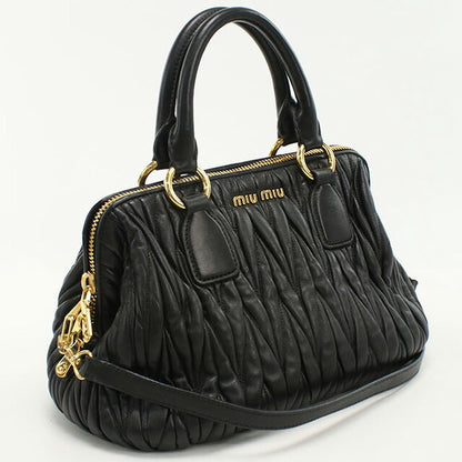 二手 Miu Miu 手提包 女士品牌 MIUMIU Matelasse 2WAY 皮革黑色包 USDMI101883011