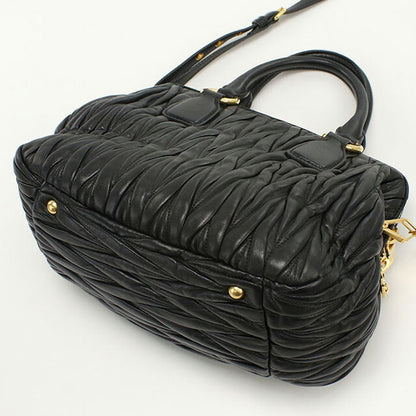 二手 Miu Miu 手提包 女士品牌 MIUMIU Matelasse 2WAY 皮革黑色包 USDMI101883011