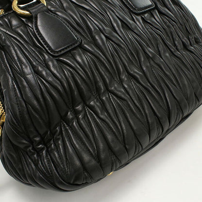 二手 Miu Miu 手提包 女士品牌 MIUMIU Matelasse 2WAY 皮革黑色包 USDMI101883011