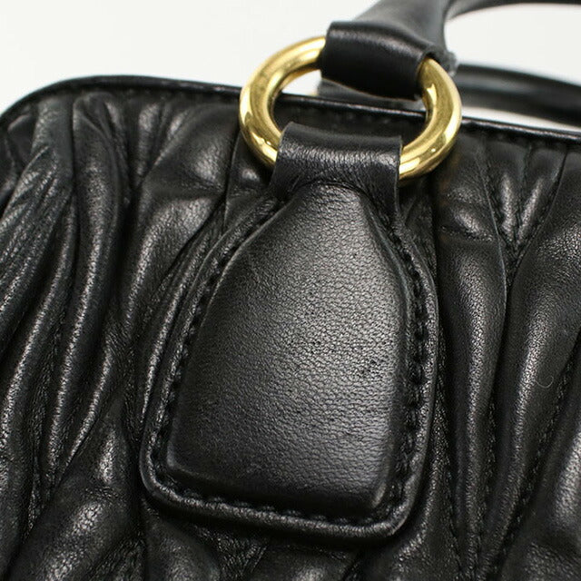 二手 Miu Miu 手提包 女士品牌 MIUMIU Matelasse 2WAY 皮革黑色包 USDMI101883011