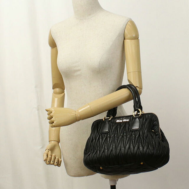 二手 Miu Miu 手提包 女士品牌 MIUMIU Matelasse 2WAY 皮革黑色包 USDMI101883011