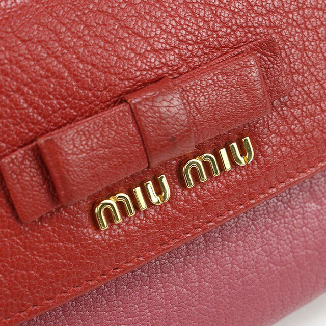 中古 ミュウミュウ 長財布二折 レディース ブランド MIUMIU レッド