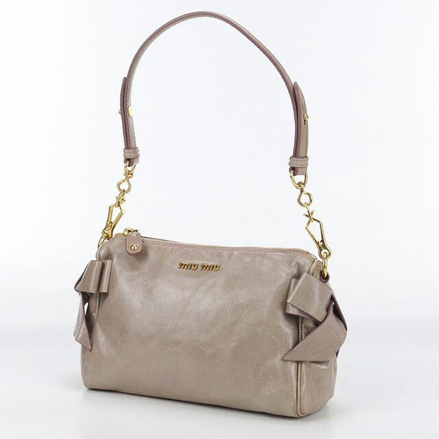 中古 ミュウミュウ ショルダーバッグ レディース ブランド MIUMIU レザー ベージュ バッグ USDMI102841011