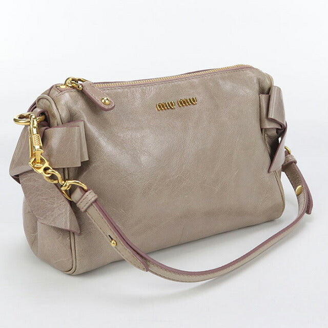 中古 ミュウミュウ ショルダーバッグ レディース ブランド MIUMIU レザー ベージュ バッグ USDMI102841011