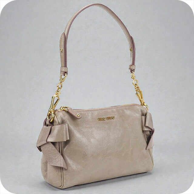 中古 ミュウミュウ ショルダーバッグ レディース ブランド MIUMIU レザー ベージュ バッグ USDMI102841011