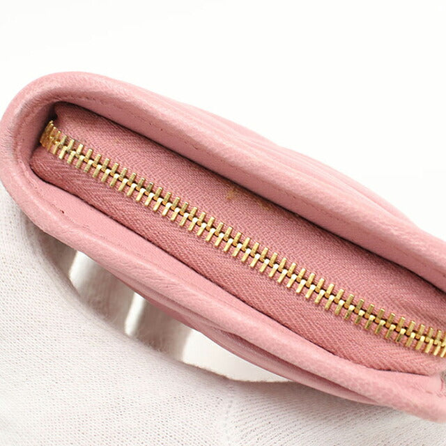 中古 ミュウミュウ 長財布L字ファスナー レディース ブランド MIUMIU マテラッセ 5ML010 N88 F0028 ピンク 財布 USDMI103648011