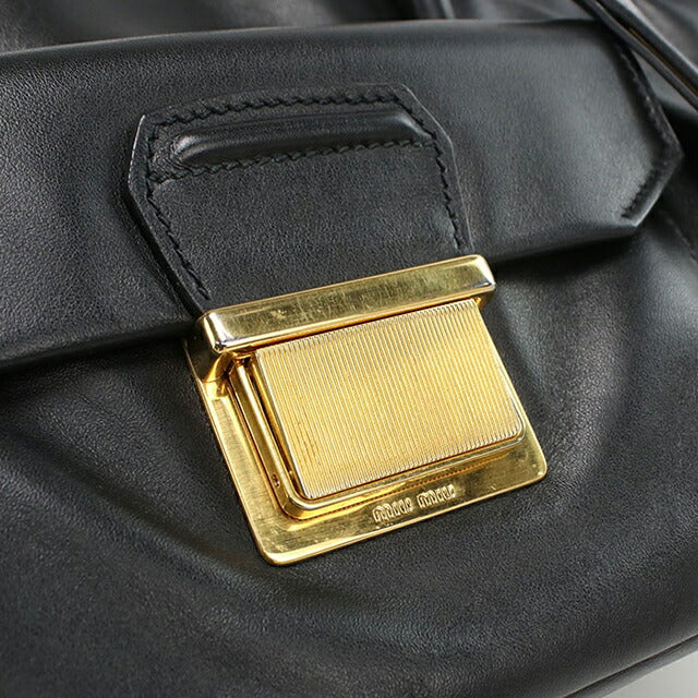 中古 ミュウミュウ トートバッグ レディース ブランド MIUMIU 2WAY レザー RN1099 ブラック バッグ USDMI103750011