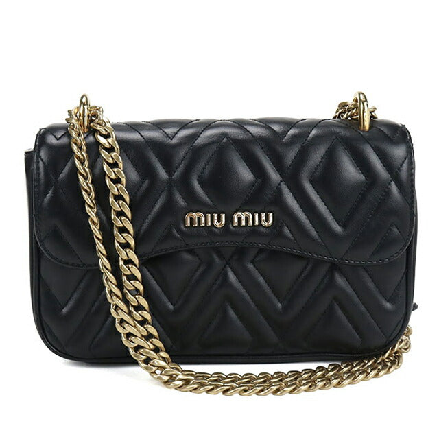 中古 ミュウミュウ ショルダーバッグ レディース ブランド MIUMIU チェーン レザー ブラック バッグ USDMI104035011