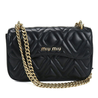中古 ミュウミュウ ショルダーバッグ レディース ブランド MIUMIU チェーン レザー ブラック バッグ USDMI104035011