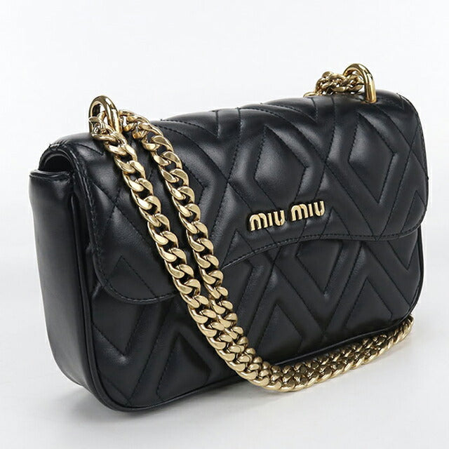 中古 ミュウミュウ ショルダーバッグ レディース ブランド MIUMIU チェーン レザー ブラック バッグ USDMI104035011