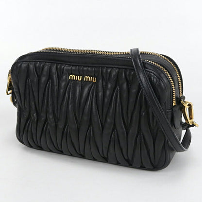 中古 ミュウミュウ 斜め掛け ショルダーバッグ レディース ブランド MIUMIU マテラッセ レザー ブラック バッグ USDMI104052011