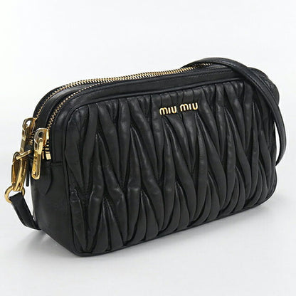 中古 ミュウミュウ 斜め掛け ショルダーバッグ レディース ブランド MIUMIU マテラッセ レザー ブラック バッグ USDMI104052011