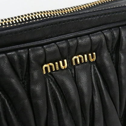 中古 ミュウミュウ 斜め掛け ショルダーバッグ レディース ブランド MIUMIU マテラッセ レザー ブラック バッグ USDMI104052011