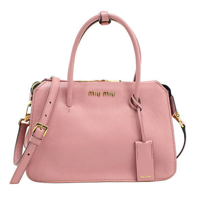 二手 Miu Miu 手提包 女士品牌 MIUMIU Madras 2WAY 手提包 粉色包 USDMI104476011