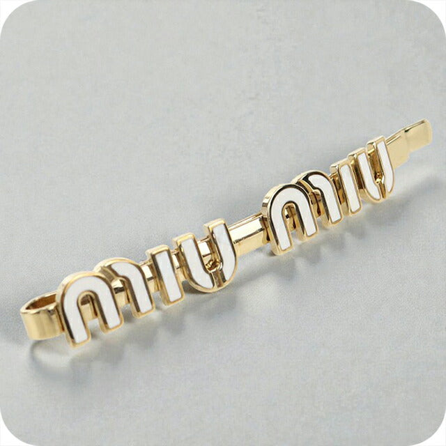 中古 ミュウミュウ ヘアピン レディース ブランド MIUMIU エナメルメタル ヘアクリップ 5IF146 2F6T F0009 ゴールド ヘアアクセサリー USDMI105165011