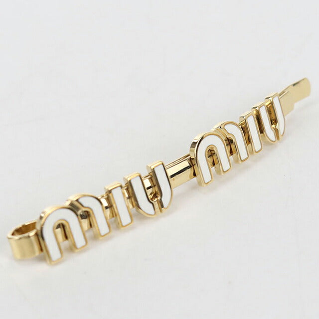 中古 ミュウミュウ ヘアピン レディース ブランド MIUMIU エナメルメタル ヘアクリップ 5IF146 2F6T F0009 ゴールド ヘアアクセサリー USDMI105165011