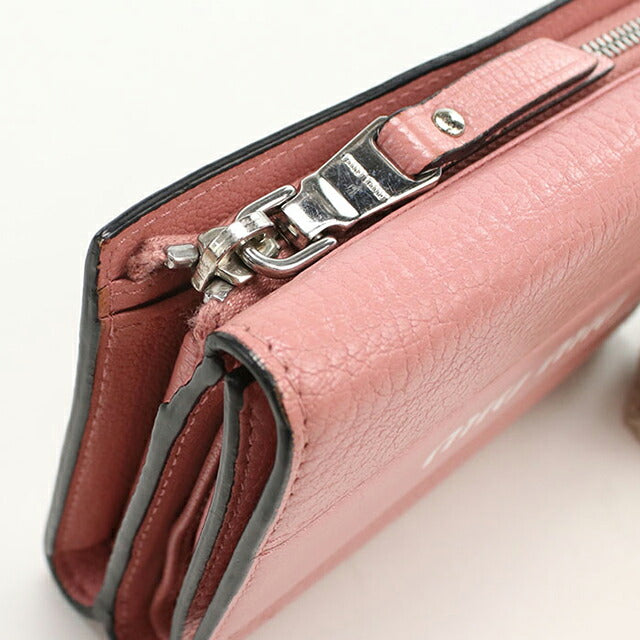 中古 ミュウミュウ 三つ折り財布 三折財布 レディース ブランド MIUMIU マドラス レザー 5ML014 ピンク 財布 USDMI105739011